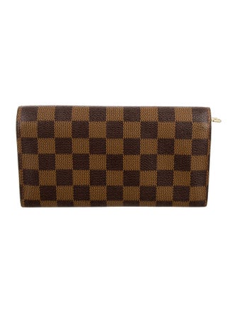 Louis Vuitton 2003 Damier Ebene Pattern Sarah Wallet