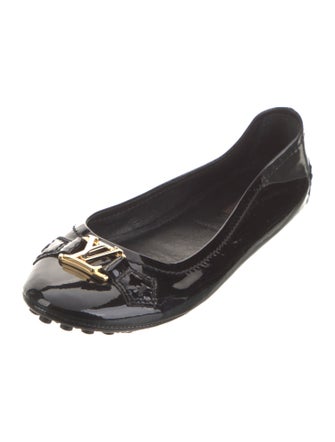 Louis Vuitton Signature Logo Patent Leather Ballet Flats