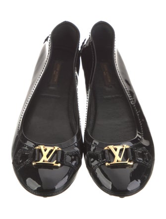 Louis Vuitton Signature Logo Patent Leather Ballet Flats