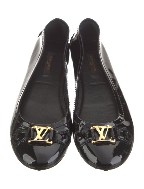Louis Vuitton Signature Logo Patent Leather Ballet Flats