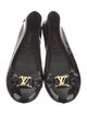 Louis Vuitton Signature Logo Patent Leather Ballet Flats