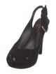 Louis Vuitton Suede Bow Accents Slingback Pumps