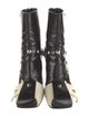 Louis Vuitton Leather Studded Accents Combat Boots