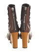 Louis Vuitton Leather Studded Accents Combat Boots