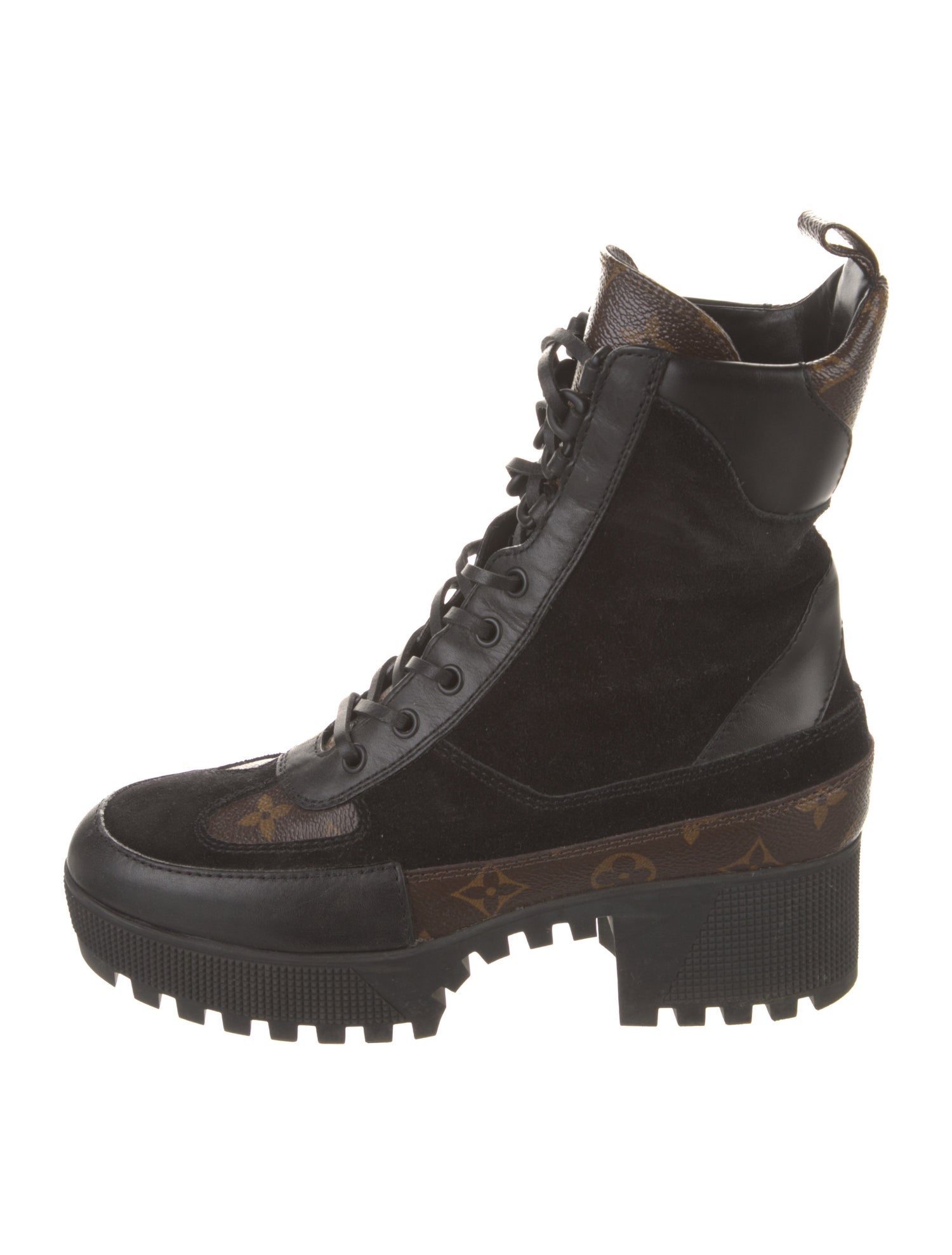 Louis Vuitton LV Monogram Suede Combat Boots