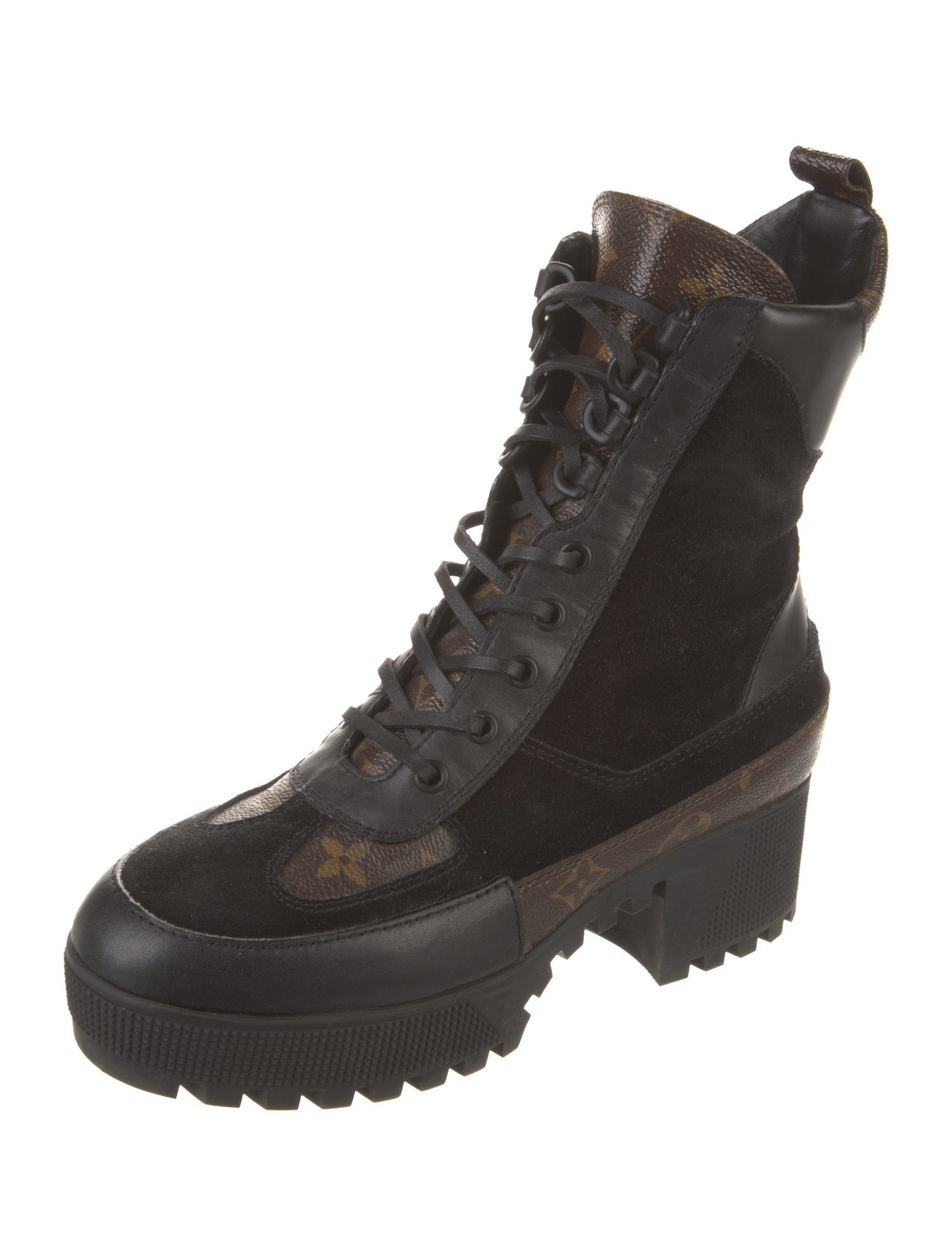 Louis Vuitton LV Monogram Suede Combat Boots