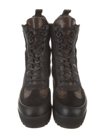 Louis Vuitton LV Monogram Suede Combat Boots