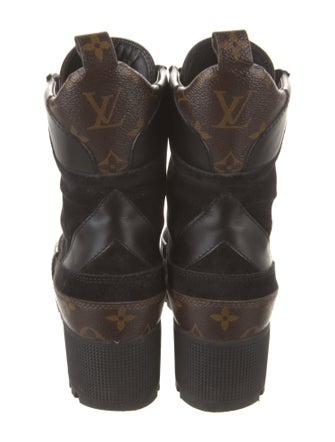 Louis Vuitton LV Monogram Suede Combat Boots
