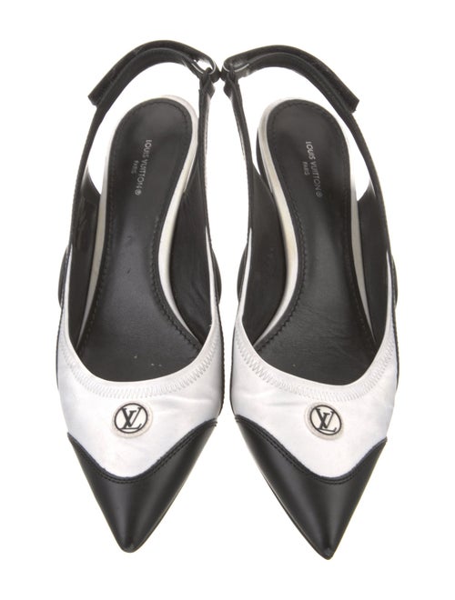 Louis Vuitton Leather Colorblock Pattern Slingback Pumps