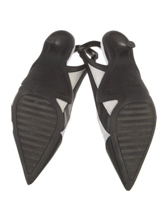 Louis Vuitton Leather Colorblock Pattern Slingback Pumps