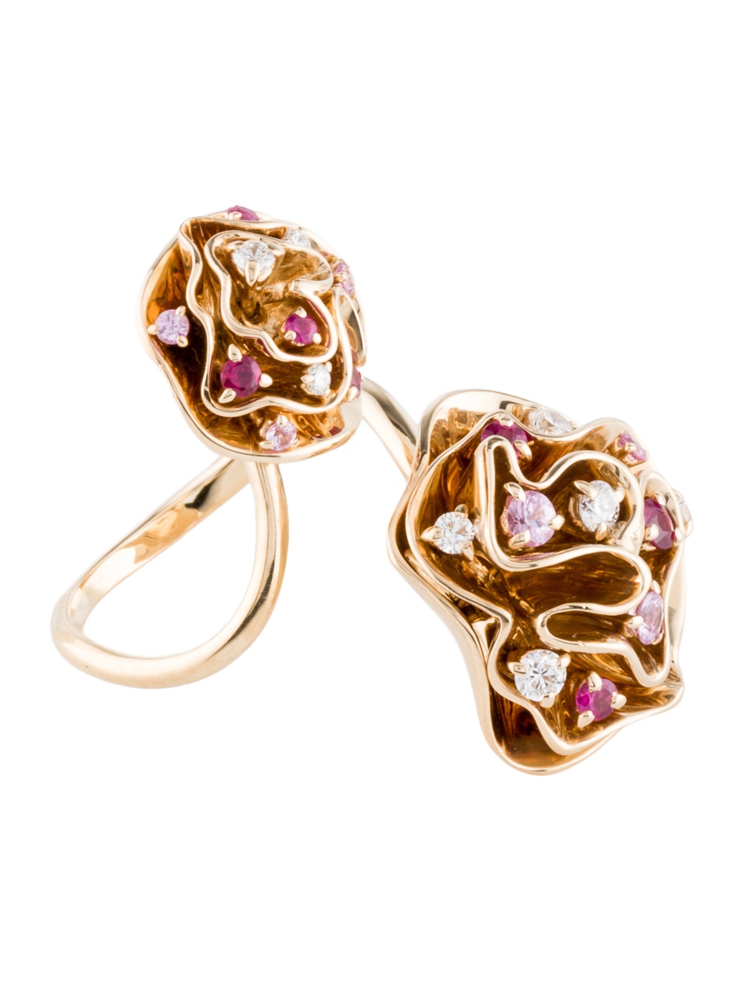 Louis Vuitton 18K Ruby, Sapphire & Diamond Cocktail Ring