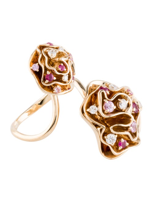 Louis Vuitton 18K Ruby, Sapphire & Diamond Cocktail Ring