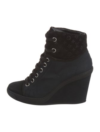 Louis Vuitton LV Monogram Canvas Lace-Up Boots