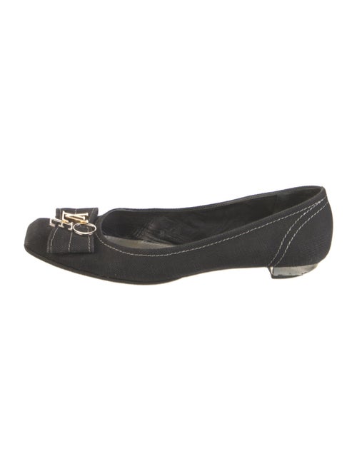 Louis Vuitton Denim Bow Accents Ballet Flats