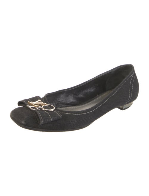 Louis Vuitton Denim Bow Accents Ballet Flats