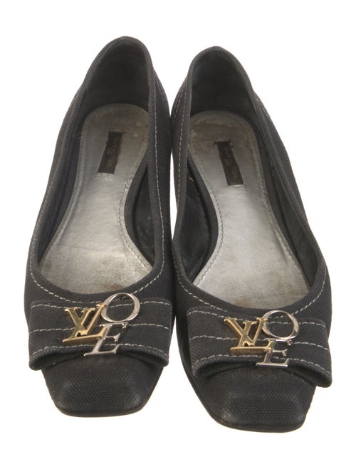 Louis Vuitton Denim Bow Accents Ballet Flats