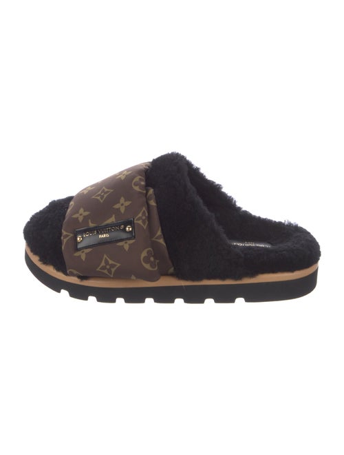 Louis Vuitton LV Monogram Shearling Mules