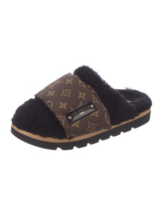 Louis Vuitton LV Monogram Shearling Mules