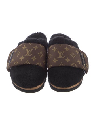 Louis Vuitton LV Monogram Shearling Mules