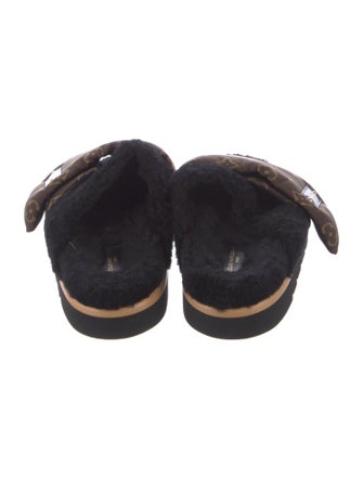 Louis Vuitton LV Monogram Shearling Mules