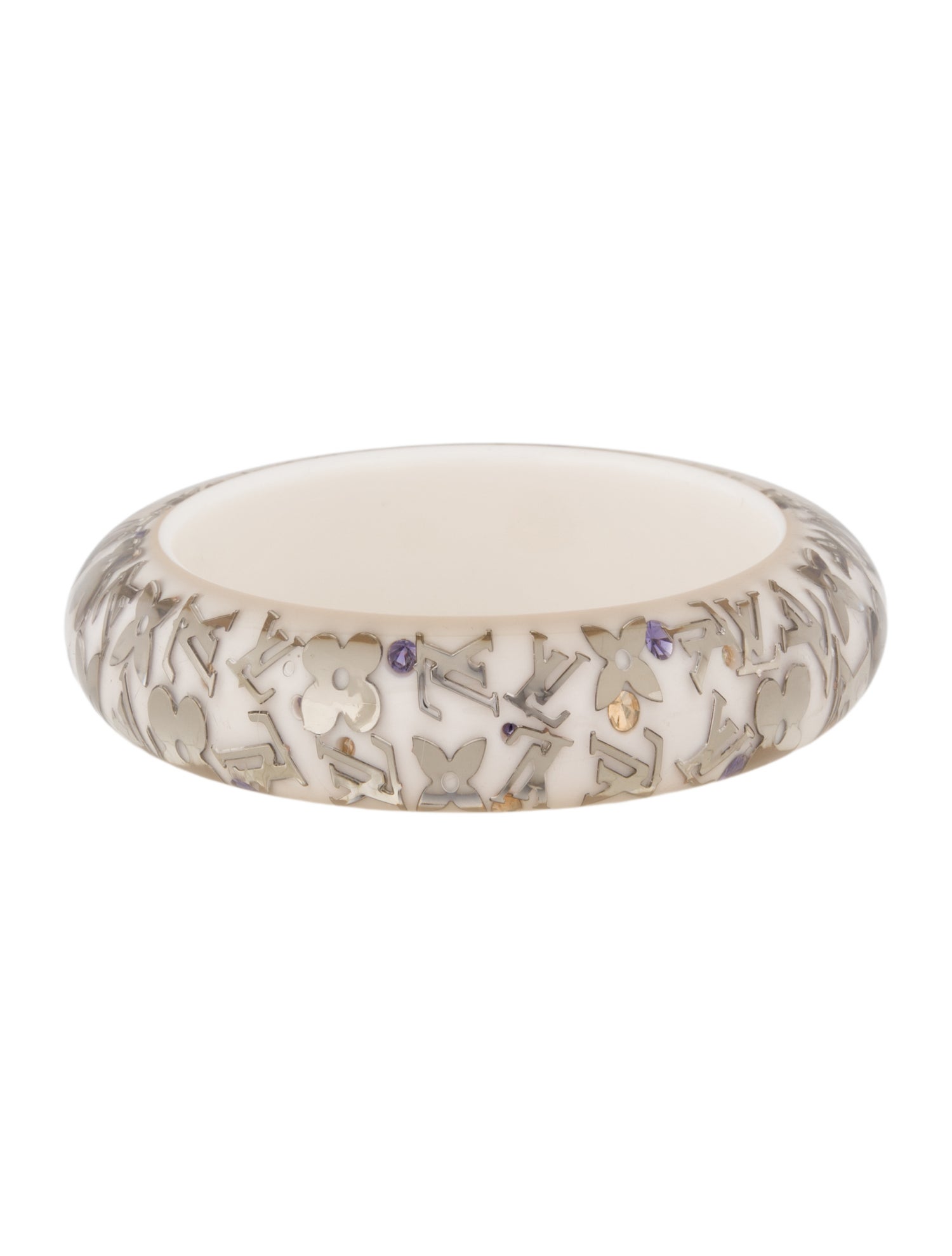 Louis Vuitton Resin & Crystal Wide Inclusion Bangle Bracelet