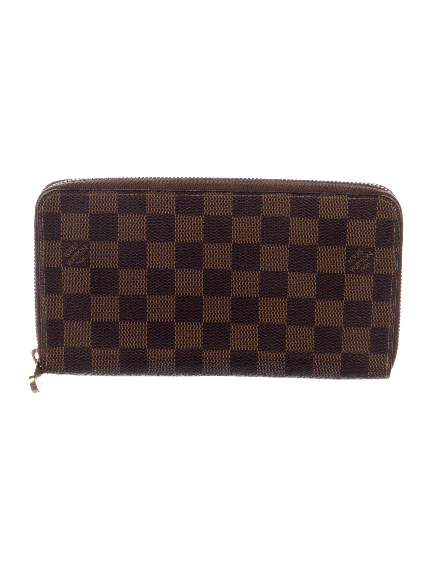 Louis Vuitton Damier Ebene Pattern Coated Canvas Zippy Organizer Wallet