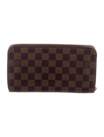 Louis Vuitton Damier Ebene Pattern Coated Canvas Zippy Organizer Wallet