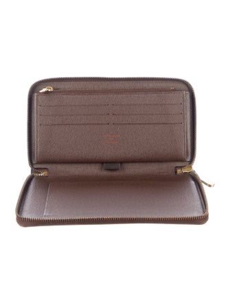 Louis Vuitton Damier Ebene Pattern Coated Canvas Zippy Organizer Wallet