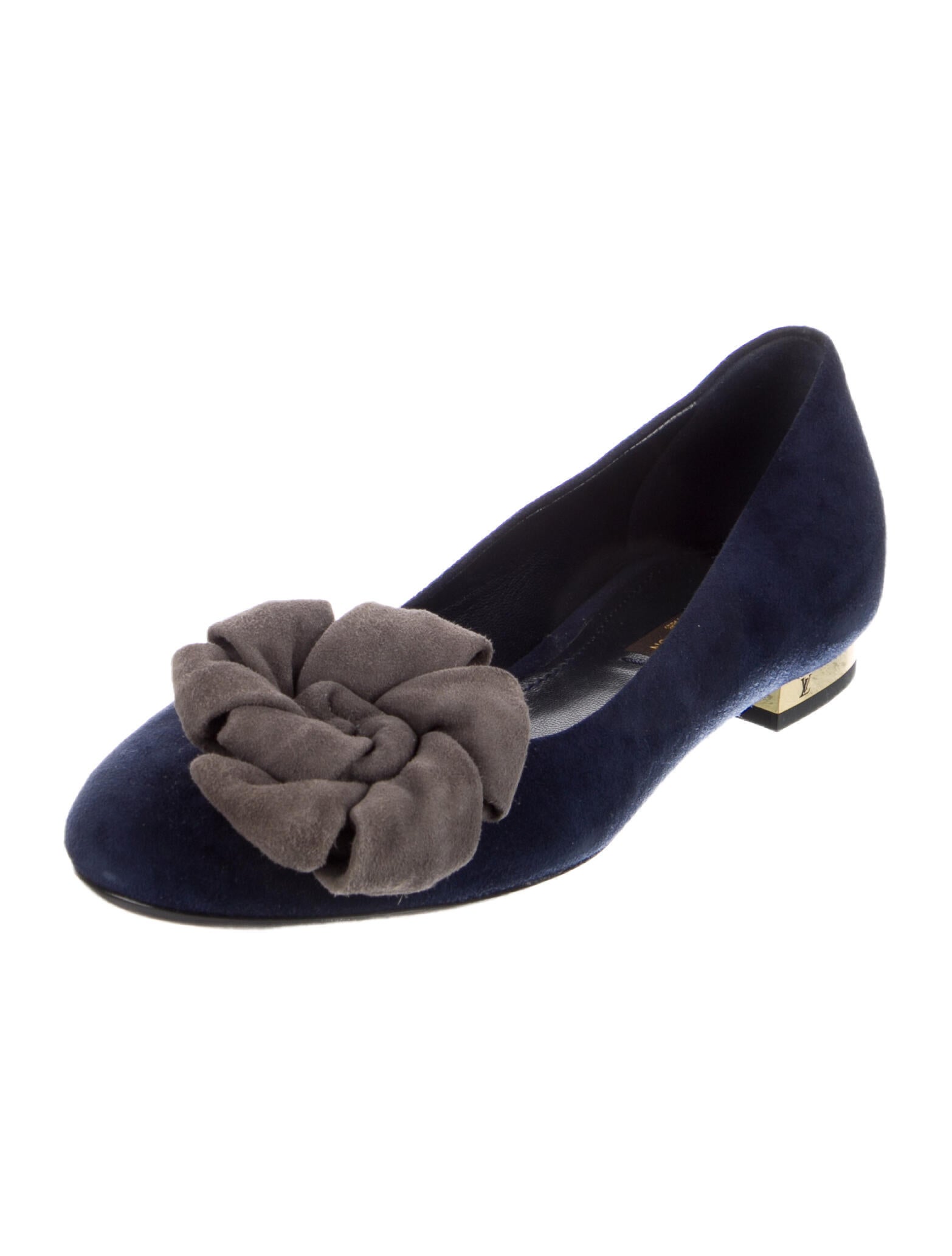 Louis Vuitton Suede Floral Print Flats