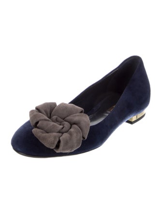 Louis Vuitton Suede Floral Print Flats