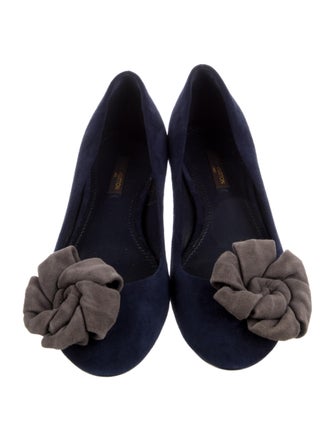 Louis Vuitton Suede Floral Print Flats