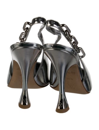 Louis Vuitton LV Monogram Patent Leather Slingback Pumps