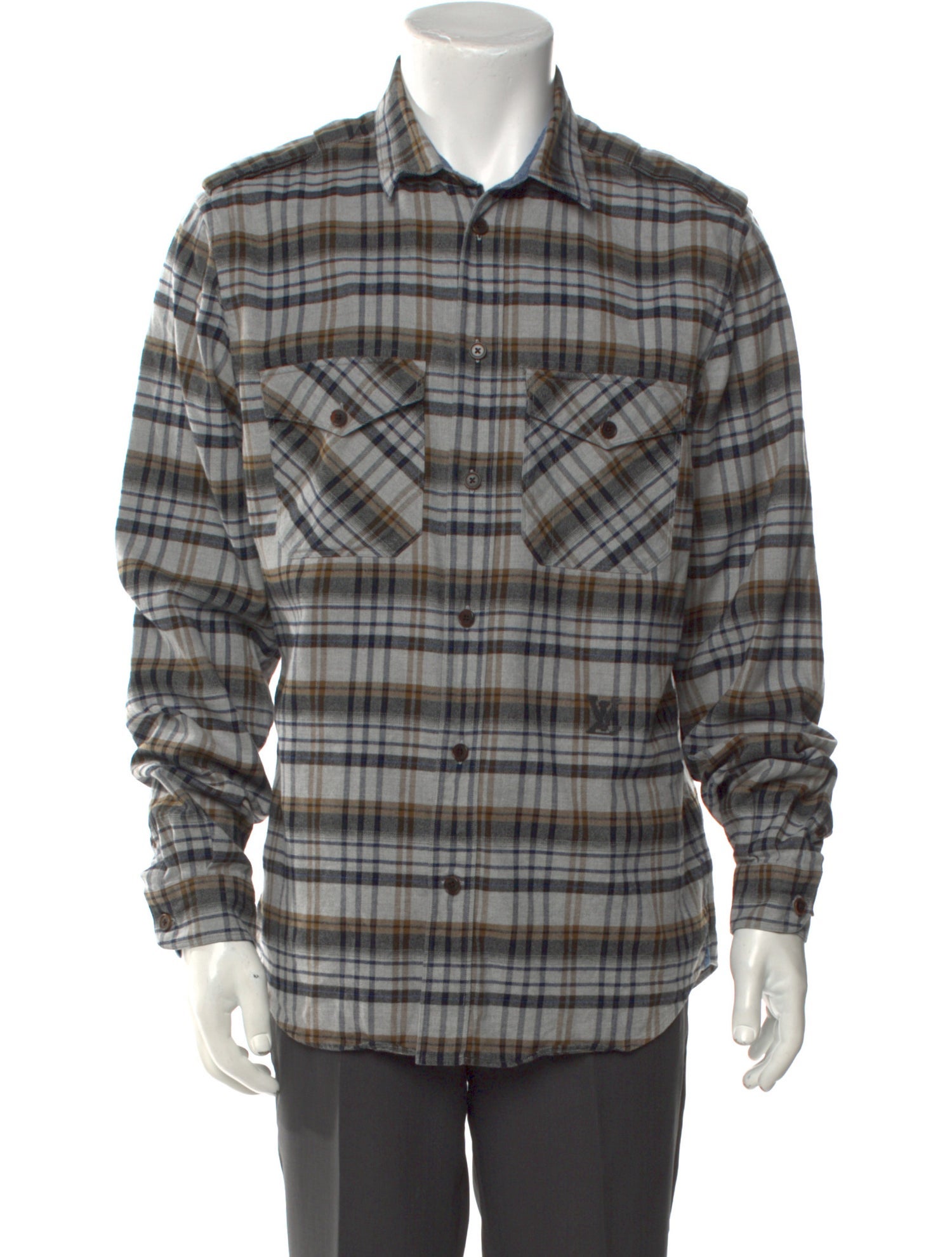 Louis Vuitton 2012 Plaid Print Western Shirt