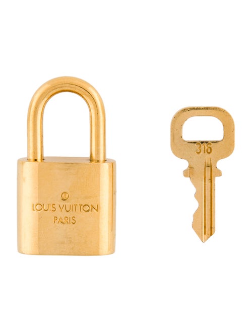 Louis Vuitton Brass Lock & Key Set