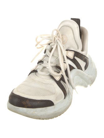 Louis Vuitton LV Monogram Leather Trim Embellishment Chunky Sneakers