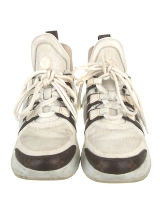 Louis Vuitton LV Monogram Leather Trim Embellishment Chunky Sneakers