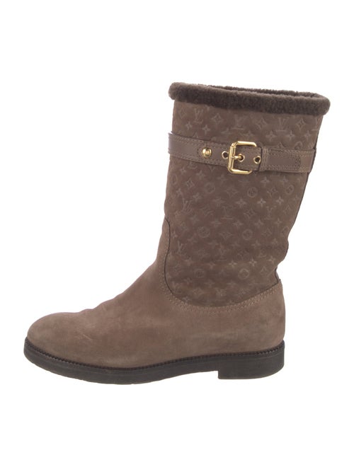 Louis Vuitton LV Monogram Suede Moto Boots