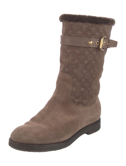 Louis Vuitton LV Monogram Suede Moto Boots