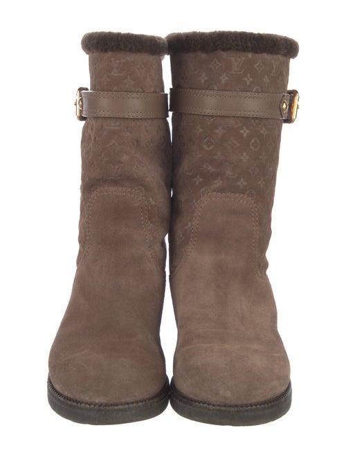 Louis Vuitton LV Monogram Suede Moto Boots