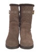 Louis Vuitton LV Monogram Suede Moto Boots