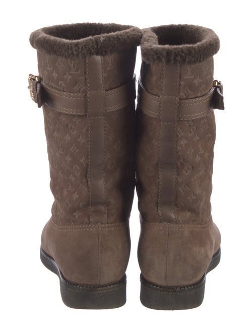 Louis Vuitton LV Monogram Suede Moto Boots