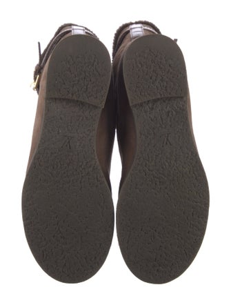 Louis Vuitton LV Monogram Suede Moto Boots