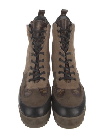 Louis Vuitton LV Monogram Suede Combat Boots