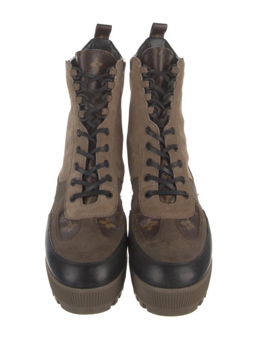 Louis Vuitton LV Monogram Suede Combat Boots