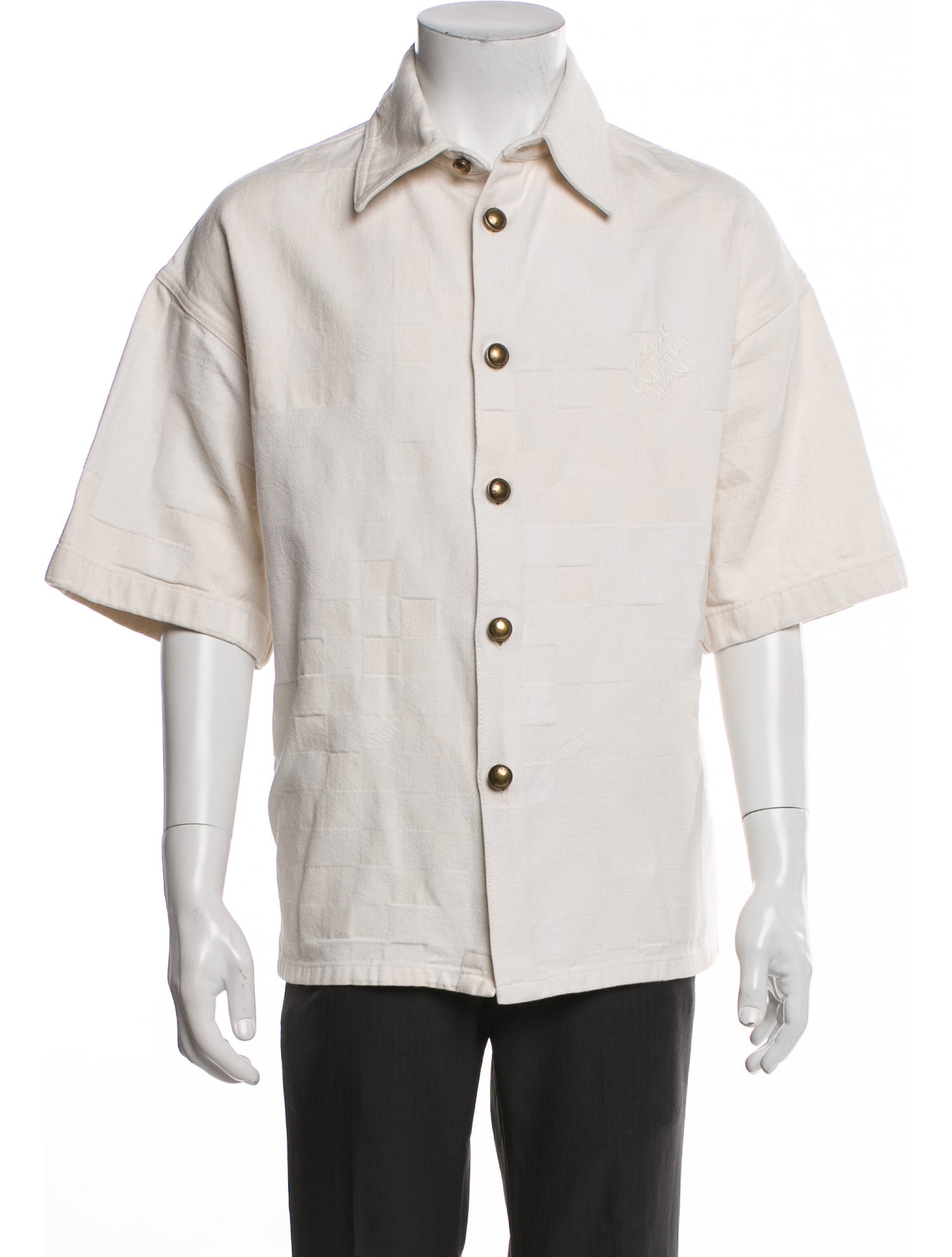 Louis Vuitton 2024 Damier Azur Pattern Shirt