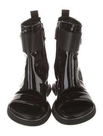 Louis Vuitton LV Monogram Patent Leather Combat Boots