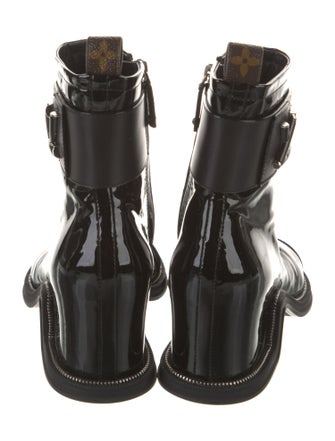 Louis Vuitton LV Monogram Patent Leather Combat Boots
