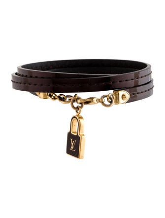 Louis Vuitton Patent Leather & Enamel Commit Wrap Bracelet