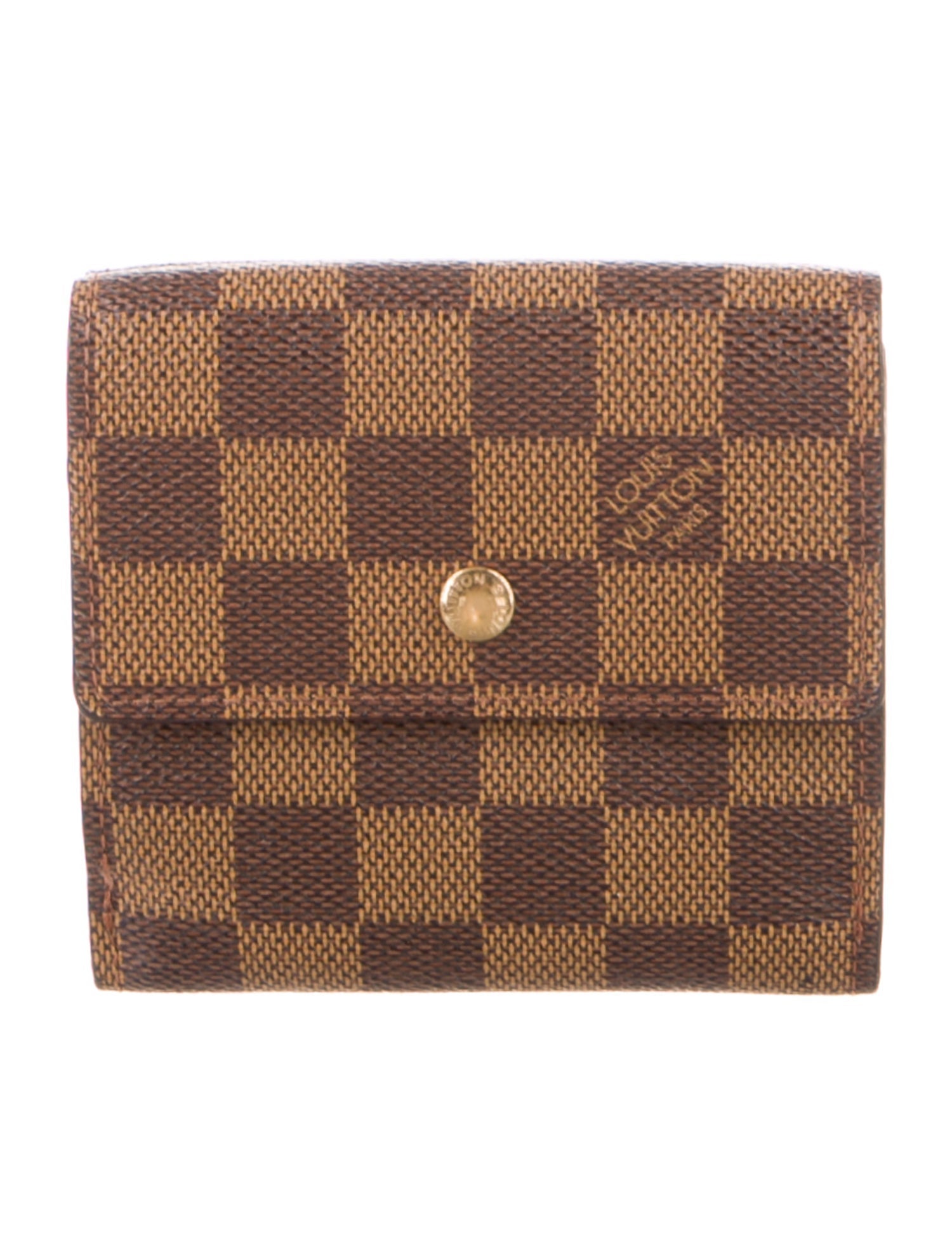 Louis Vuitton Damier Ebene Pattern Coated Canvas Elise Wallet