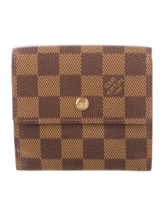 Louis Vuitton Damier Ebene Pattern Coated Canvas Elise Wallet